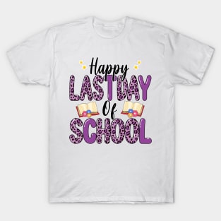 Happy Last Day Of School Leopard Teacher End Of School Year T-Shirt